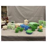 Vintage Slag Glass Flower Pots, Cosmetic Jar,Mini