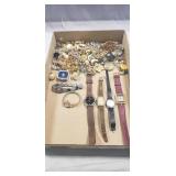 Tray Of Assorted Jewelry Including (6) Watches