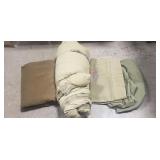 (4) Assorted Military Items (Sleeping Bag, Wool