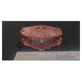 (1) Vintage Fenton Glass Trinket Box w / Lid