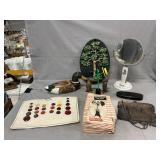 Vintage Mesh Purse, Button Samples, Coat Rack S &