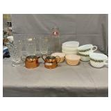 Milk Bottle,Fostoria Glasses, Fire King Bowls,