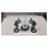 (3) Cast Iron Candle Holders