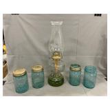 Oil Lamp, Ball Canning Jars