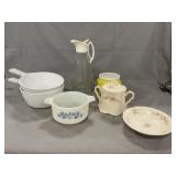 Lot With Corningware, Vintage Syrup, Crooksville