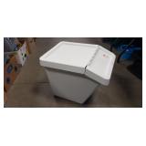 (1) Plastic Storage Bin w/ Flip-Top Lid