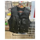 Harley Davidson Leather Vest, Size Large