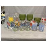 Lot Of Vintage Glasses, Milk Bottle
