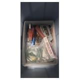 Box Lot Of Assorted Tools Including A Plastic