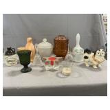 Lot With Hull Penguin Planter, Amber FairyLamp