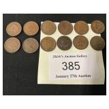 (12) Indian Head Pennies