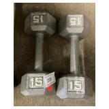 Pair Of 15 Lb. Dumbells