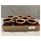 (8) McCoy Brown Drip Pottery Mugs