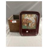 Wood Crate with Norman Rockwell Tray