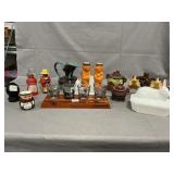 Majolica Pitcher, Bunny On Nest, Vintage S & P