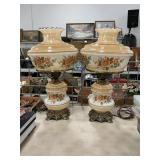 Pair Of Beautiful Handpainted Luster Hurricane