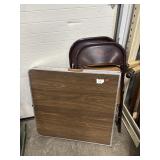 Metal Folding Chairs and Table