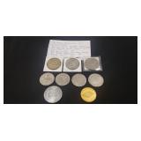 (9) Assorted Vintage Casino Tokens