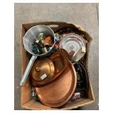 Box Lot With Copperware, China, Tmer, Cutlery