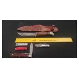 (1) Knife w/ Leather Sheath & (4) Additional