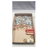 Tray Of Assorted Unsearched Pennies & Assorted