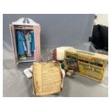 Barbie Wardrobe, Crayons, Doll, Sewing Items
