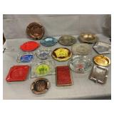 Lot Of Vintage Ashtrays, Cigarette Case
