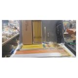 Assorted Vintage Arrows, Leather Quiver &