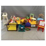 Lot Of Doll House Furniture, Figures, Toys
