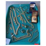 Tray Lot Of Costume Jewelry, Some Broken