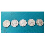(5) Silver U.S Quarters