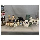 Bear Ashtray, Cow Creamer, S & P, Denim Days