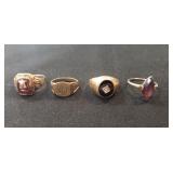 (4) Assorted 10K Gold Rings (Unverified)