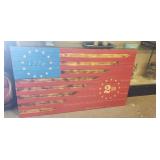 (1) Rustic Wooden American Flag Wall Mount