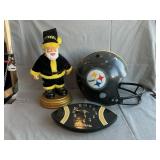 Steelers Clock, Helmet, B.O. Santa (Missing