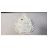 (1) Vintage Fenton Covered Butter Dish