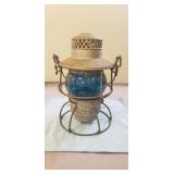 (1) Vintage Pennsylvania Railroad Lantern w/ Blue