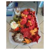 Tote With Faux Flowers, Holiday Decor