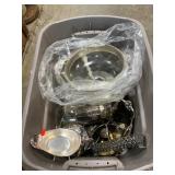 Tote With Warming Dishes, Silverplate