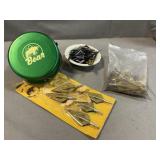 Lot With Bear Bow fishing Reel, Arrow Tips