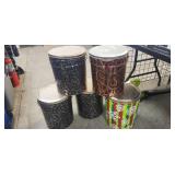 (5) Assorted Decorative Metal Cans w/ Lids