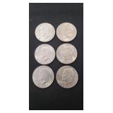 (6) Eisenhower One Dollar Coins (1971, 1972 &