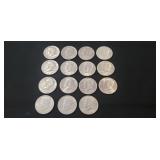 (15) Kennedy Half Dollar Coins (1971-1989)