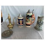 Musical & Asst. Steins, Brass Lebanon Ashtray