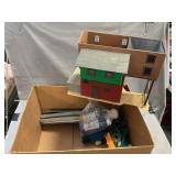 Box With  Building, HO Scale Train Cars,