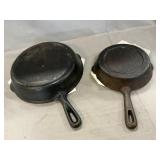 Pair Of Cast Iron Skillets, (1 Marked Taiwan)