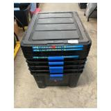 (5) Totes With Locking Lids