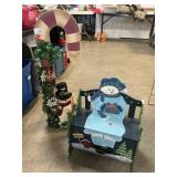 Snowman Bench, Candy Cane Stand