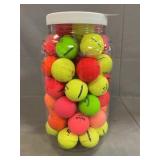Canister With (48) Neon Golf Balls