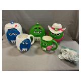 M & M Ceramic Mugs & Candy Jars, Mini Tea Set